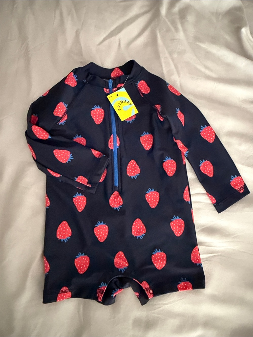 NWT Primary navy blue w strawberries swimsuit